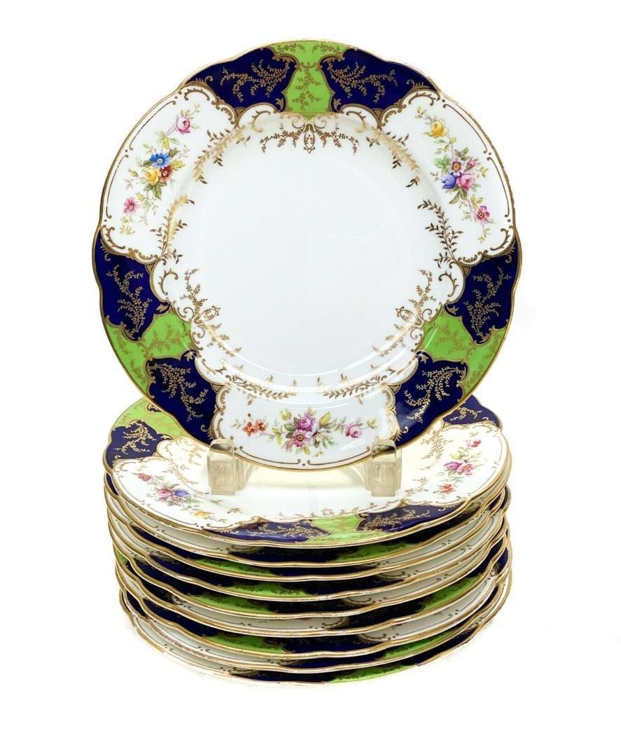 10 Coalport Hand Painted Porcelain Dessert Plates (1 of 4)