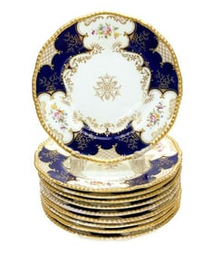 10 Coalport England Porcelain Dessert Plates