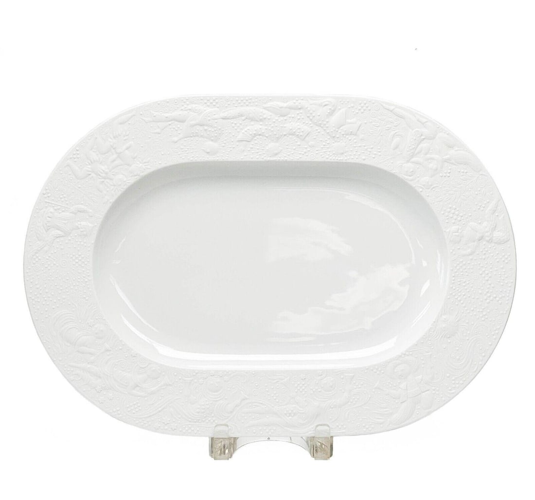 Rosenthal Germany Porcelain 16.3 inch Oval Serving Platter in Magic Flute White (1 of 4)