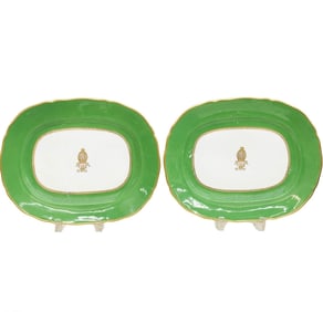 Pair English Porcelain Platters, 19th century