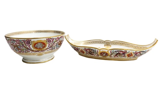 Sevres Chateau de Fontainebleu Waste Bowl and Oval Dish