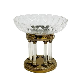 Continental Gilt Bronze and Cut Glass Centerpiece Bowl circa 1930