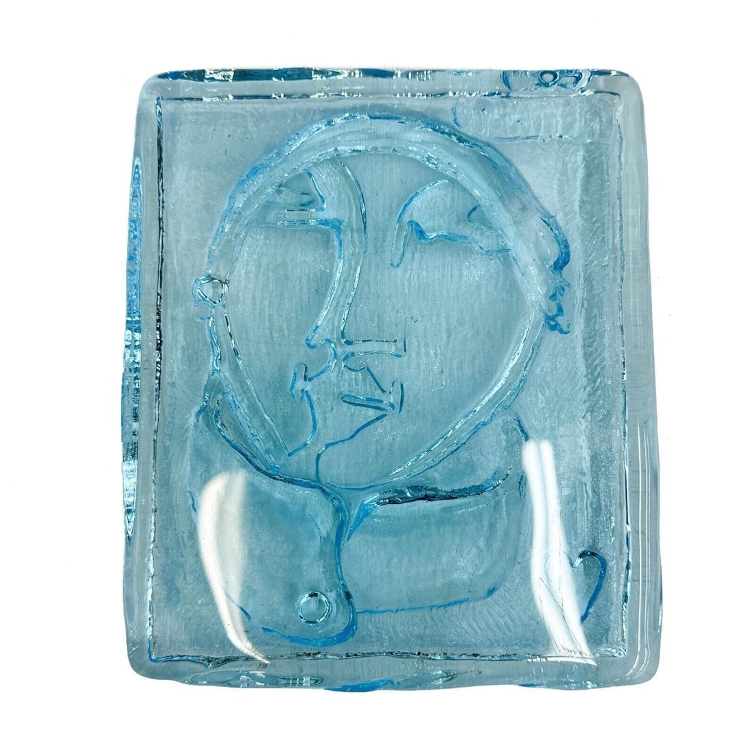 Max Ernst (1891-1976) for Fucina degli Angeli Blue Cast Art Glass Tile (1 of 6)