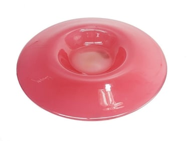 Attributed to Steuben Art Glass Large Centerpiece Bowl in Rosaline