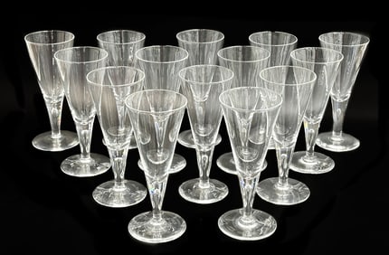 14 Steuben Bubble in Stem Glass Water Goblets #7924