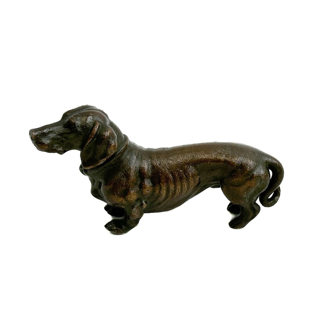 Continental Patinated Bronze Dachshund Dog Figurine circa 1920 (1 of 5)