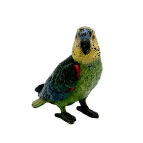 Austrian Cold Painted Bronze Figurine Green Parakeet circa 1900