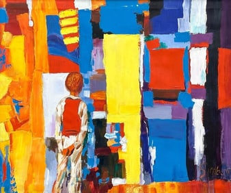 Nicola Simbari (Italian 20th Century) Oil Painting on Canvas Boy Signed Framed