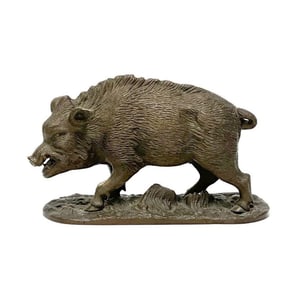 European Bronze Sculpture of a Boar 1st quarter 20th century