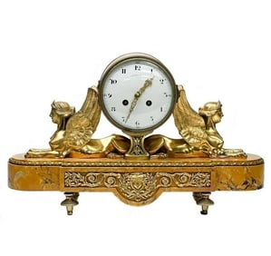 French marble and gilt bronze mantel clock, circa 1900, retailed by Tiffany & Co