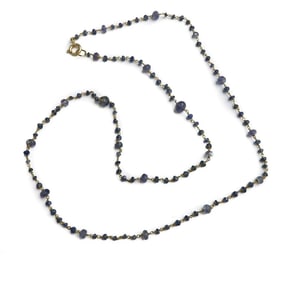 14k Yellow Gold Blue Tanzanite Necklace