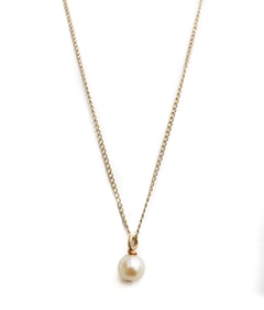 14k Yellow Gold Cultured Pearl Pendant Necklace