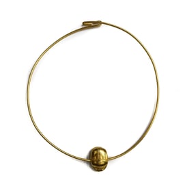 14k  and Goldplate MMA 1977 Gold Scarab Necklace