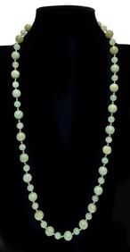 14k Yellow Gold Jade Single Strand Necklace