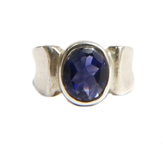 Sterling Silver Amethyst Ring, Size 8.5
