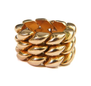 18k Yellow Gold Rope Ring, Size 6