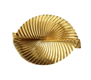 Tiffany & Co. 18k 750 Yellow Gold Swirl Fan Brooch Pin