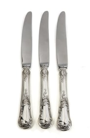 3 Buccellati Sterling Solid Silver Hallow Handle Knives in Quirinale