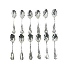 12 Buccellati Italian Sterling Silver Teaspoons in Quirinale Signed