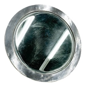 Tiffany & Co Makers Hammered Sterling Silver Round Table Mirror #17394 c1920