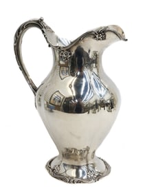 Gorham Sterling Silver Water Pitcher #A573 1899. Foliate Scrolls