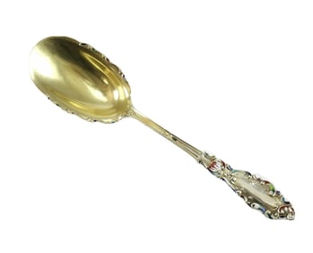 Gorham Sterling Silver & Enamel Oversized Serving Spoon in Luxembourg 1893; 98g