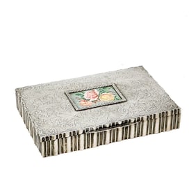 Miracoli & Co. Italian 800 Silver Enamel Mounted Box circa 1900