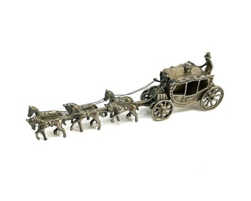 Dutch Silver Carriage Ride Figurine