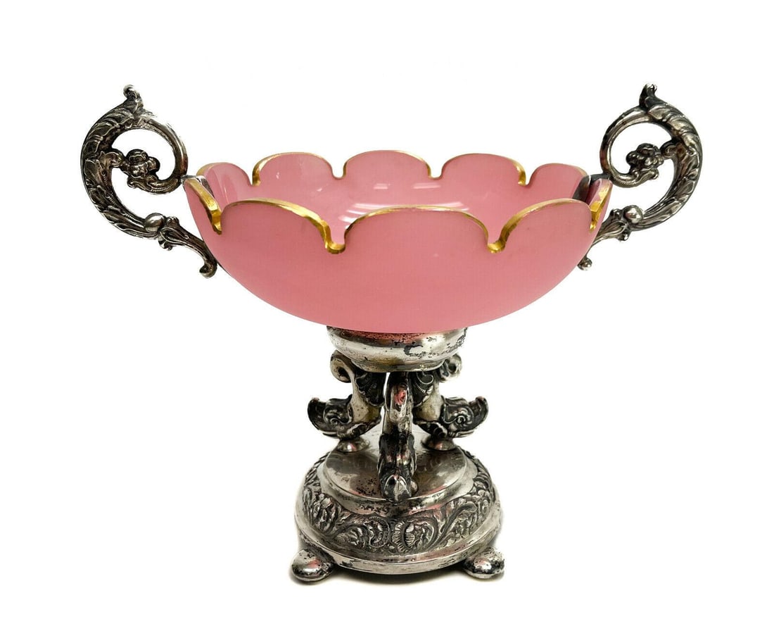 Johann Friedrich August Novack German Silver & Glass Bowl (1 of 8)