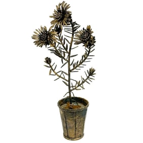 Tiffany & Co Gilt Sterling Silver Floral Study Daisies in Vas