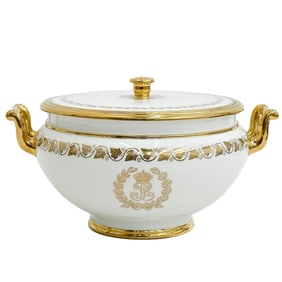 Manufacture de Sevres Porcelain Lidded Tureen Soupiere Fragonard avec Couvercle