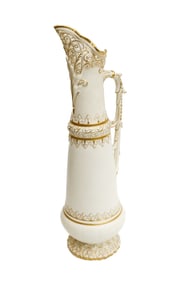 Royal China Works (Grainger of Worcester) Reticulated Watering Pot Pitcher 1892