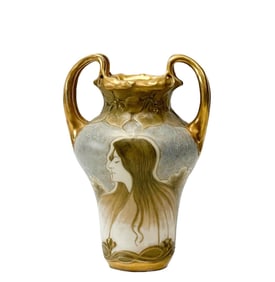 Amphora RSTK Pottery Hand Painted Maiden Portrait Vase Model #660 c. 1890