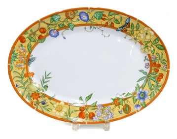 Hermes Porcelain Large Oval Platter in La Siesta