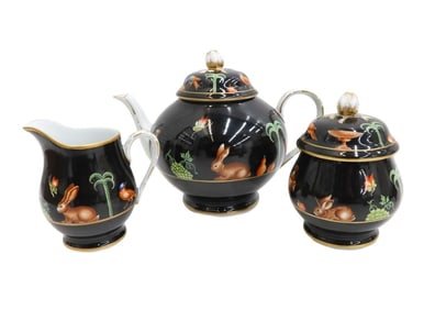Tiffany Le Tallec Private Stock Porcelain Tea Set in Black Shoulder
