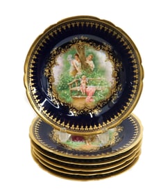 6 Dresden Ambrosius Lamm Porcelain Hand Painted Cabinet Plates Beauties c1920