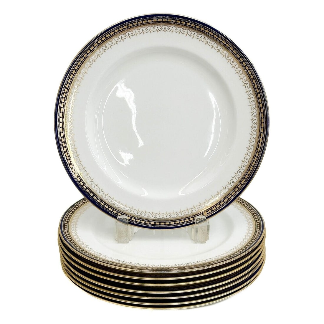 8 Royal Doulton England Gilt Porcelain 9 inch Plates circa 1910 (1 of 7)