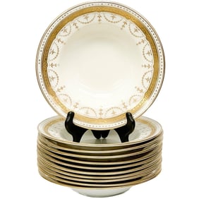 11 Royal Doulton England Gilt Porcelain Bowls circa 1920