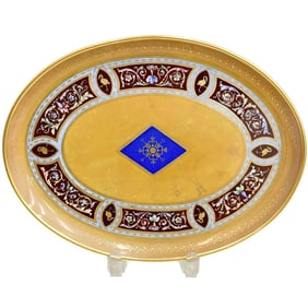 Royal Vienna Austria Hand Painted Porcelain Oval Tray 1798