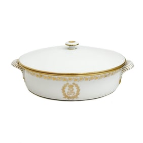 Manufacture de Sevres Porcelain Covered Dish Presses a Entremets et Couvercle