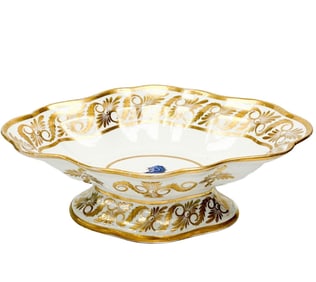 Flight Barr & Barr Worcester English Hand Painted Armorial Porcelain Compote