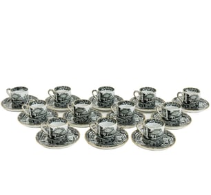 12 Copeland Spode's Italian England for Tiffany & Co Demitasse Cup & Saucers