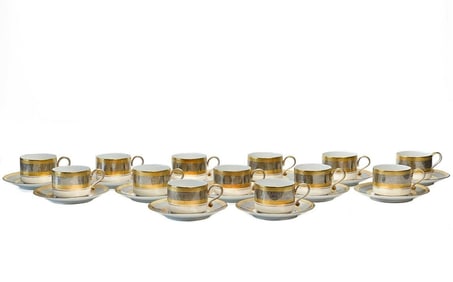 12 +1 DW Karlsbader Wertabeit Germany Porcelain Tea or Coffee Cups and Saucers