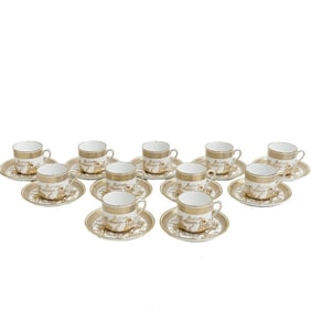 11 Copeland Spode Porcelain Demitasse Cup & Saucers Spode's Garden Y7046 c1950