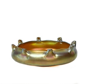 Steuben Iridescent Gold Aurene Glass Bowl #2775, early 20th century