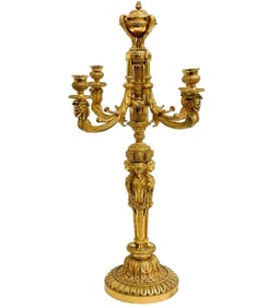 French Gilt Bronze 4 arm Candelabra circa 1920