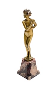 Franz Iffland Bronze Art Deco Sculpture of a Nude Beauty