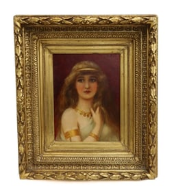 Angelo Asti (French/Italian 19th C) Oil on Canvas Painting of a Beauty 1900