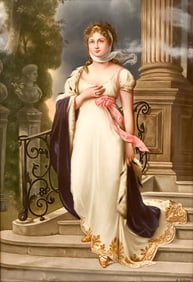 KPM Berlin Hand Painted Porcelain Plaque Queen Louise Signed Dittrich Framed