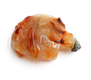 Chinese Hand Carved Agate Snuff Bottle